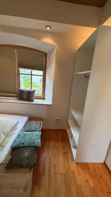 Ein Bett oder Betten in einem Zimmer der Unterkunft Gemütliches 50qm Apartment mit Terrasse und Garten
