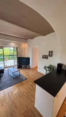 Ein Sitzbereich in der Unterkunft Gemütliches 50qm Apartment mit Terrasse und Garten