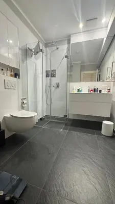Ein Badezimmer in der Unterkunft Exklusive 60qm Designerwohnung im Herzen von München - 1 min zur Maximilianstraße