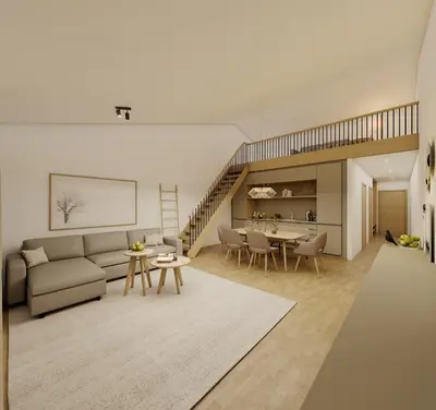 Ein Sitzbereich in der Unterkunft Alpensonne Apartments