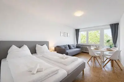 Grundriss der Unterkunft Stilvolles Apartment für bis zu 4 Gäste - Küche & Balkon