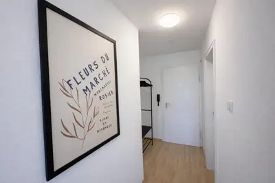 Grundriss der Unterkunft Stilvolles Apartment für bis zu 4 Gäste - Küche & Balkon