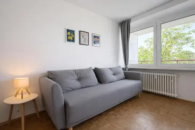 Grundriss der Unterkunft Stilvolles Apartment für bis zu 4 Gäste - Küche & Balkon
