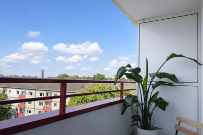 Grundriss der Unterkunft Stilvolles Apartment für bis zu 4 Gäste - Küche & Balkon