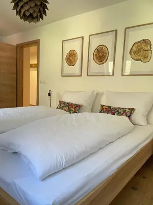 Ein Bett oder Betten in einem Zimmer der Unterkunft FeWo Rainerweber Bochseitn