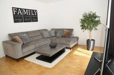 Ein Sitzbereich in der Unterkunft Ferienglück Rosenheim