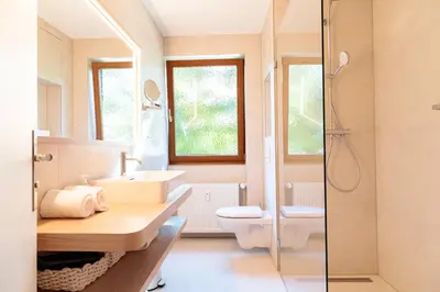 Ein Badezimmer in der Unterkunft Gipfelkind