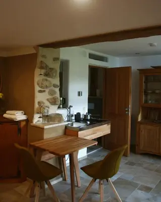 Ein Sitzbereich in der Unterkunft Ferienwohnung Rechler