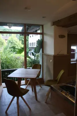 Ein Sitzbereich in der Unterkunft Ferienwohnung Rechler