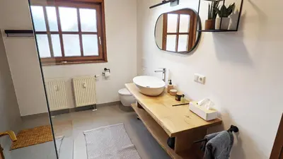 Ein Badezimmer in der Unterkunft Ferienwohnung Oberammergau
