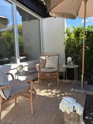 Ein Balkon oder eine Terrasse in der Unterkunft Chiemsee Häuschen