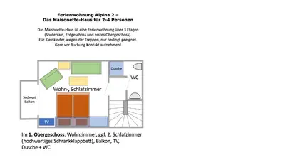Grundriss der Unterkunft Ferienwohnung Alpina 2