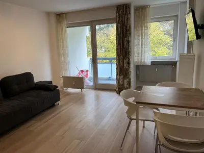 Ein Sitzbereich in der Unterkunft Nice Apartment in der Center Of Munich