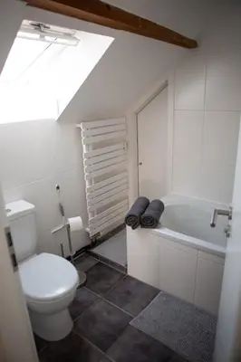 Ein Badezimmer in der Unterkunft Rooftop Arts&Crafts Apartment, zentral und ruhig, 3 Dachterrassen