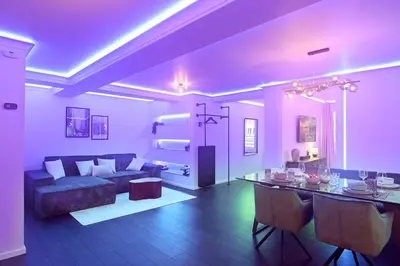 Ein Sitzbereich in der Unterkunft Sams Living New York - Munich City