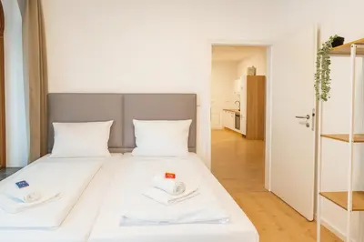 Ein Bett oder Betten in einem Zimmer der Unterkunft SMS Homes I Auszeit in Kaufbeuren Zentrum