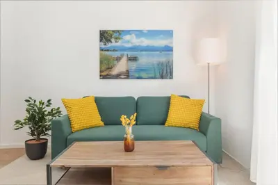 Ein Sitzbereich in der Unterkunft Ferienwohnung Mondscheinbauer Übersee am Chiemsee