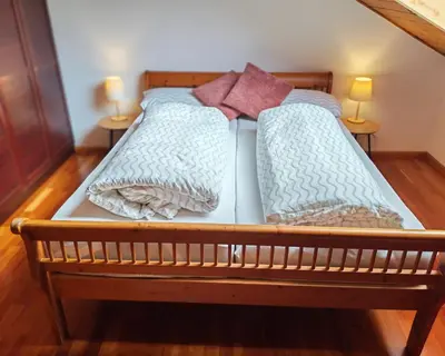 Ein Bett oder Betten in einem Zimmer der Unterkunft Ferienwohnung Mei Ruh'