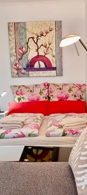 Ein Bett oder Betten in einem Zimmer der Unterkunft Studio apartment with balcony