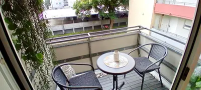 Ein Balkon oder eine Terrasse in der Unterkunft Studio apartment with balcony