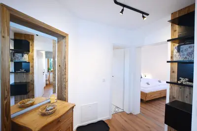 Ein Bett oder Betten in einem Zimmer der Unterkunft ChiemseeGlück