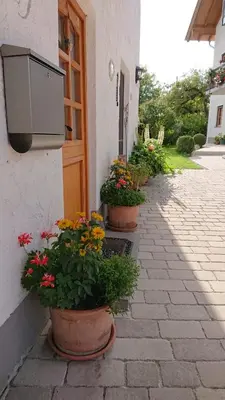Ein Garten an der Unterkunft Ferienwohnung Schmied