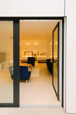 Ein Sitzbereich in der Unterkunft Stylisches-Loft-Apartment mit Terrasse