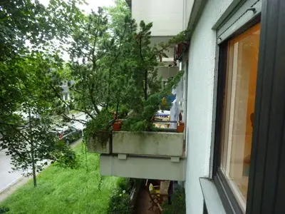 Ein Balkon oder eine Terrasse in der Unterkunft Oktoberfest 5min