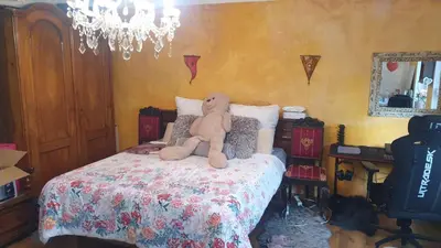 Ein Bett oder Betten in einem Zimmer der Unterkunft Oktoberfest 5min