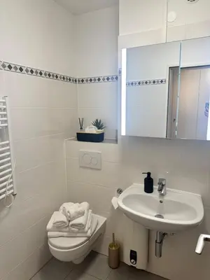 Ein Badezimmer in der Unterkunft Skyline & Frühlingsfest