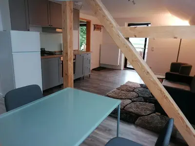 Küche/Küchenzeile in der Unterkunft Wohnung am See