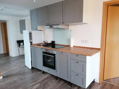 Küche/Küchenzeile in der Unterkunft Wohnung am See