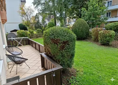 Ein Garten an der Unterkunft Ferienoase Bad Wörishofen