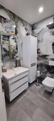 Ein Badezimmer in der Unterkunft Ferienwohnung Schneeglöckchen