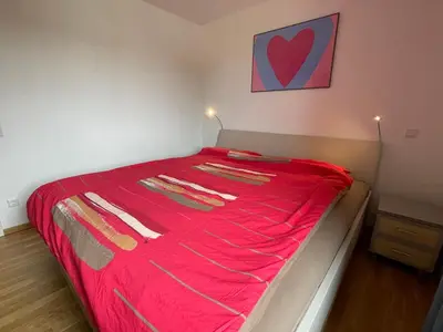 Ein Bett oder Betten in einem Zimmer der Unterkunft Exklusive Panorama-Ferienwohnung für bis zu 6 Personen in Bad Aibling
