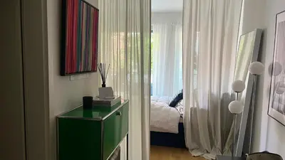 Ein Bett oder Betten in einem Zimmer der Unterkunft Modern & Cozy Apartment Münchner Freiheit with Balcony