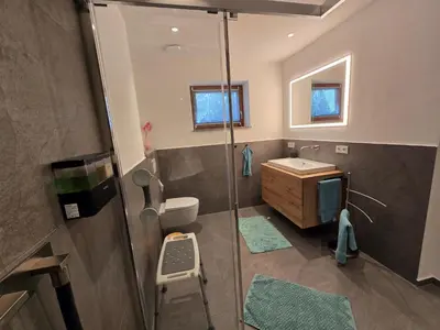 Ein Badezimmer in der Unterkunft Ferienwohnung am Eichberg