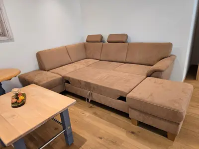 Ein Sitzbereich in der Unterkunft Ferienwohnung am Eichberg