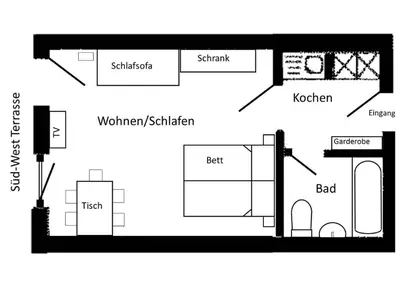 Grundriss der Unterkunft Gschwendtnerhof App4 Pätzig