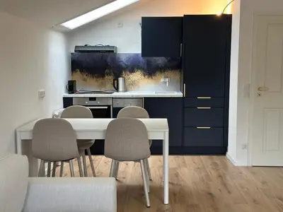 Küche/Küchenzeile in der Unterkunft Flow Living I Stilvolles Apartment am Tegernsee I Bergblick I 5 Min zum See