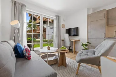 TV/Unterhaltungsangebot in der Unterkunft BALANCED Münsing Apartments, vollausgestatte Ferienwohnungen Nähe Starnberger See