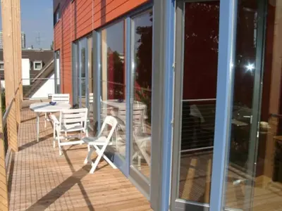 Ein Balkon oder eine Terrasse in der Unterkunft Holiday apartment in Munich with Wi-Fi