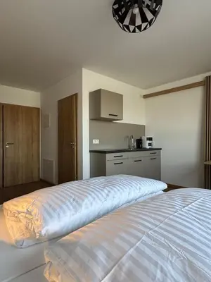 Küche/Küchenzeile in der Unterkunft Gästehaus Paartal