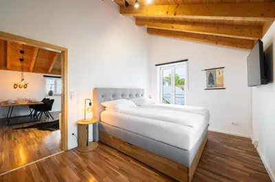 Ein Bett oder Betten in einem Zimmer der Unterkunft WLAN-Parkplatz-Küche-Natur