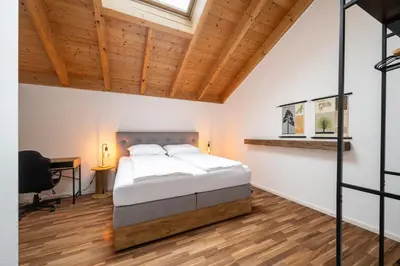 Ein Bett oder Betten in einem Zimmer der Unterkunft WLAN-Parkplatz-Küche-Natur