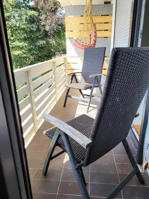 Ein Balkon oder eine Terrasse in der Unterkunft Gemütliche Oase im Grünen
