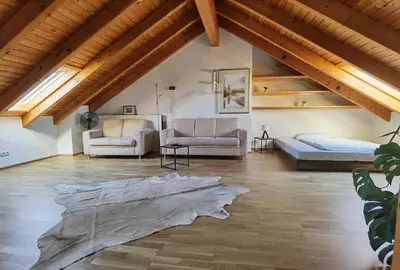 Ein Sitzbereich in der Unterkunft Loft mit Kamin