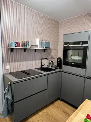 Küche/Küchenzeile in der Unterkunft City Quartier 4 Traumlage Augsburg Zentrum