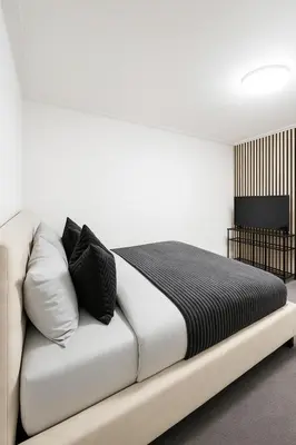 Ein Bett oder Betten in einem Zimmer der Unterkunft Airport Apartment 64 in Freising