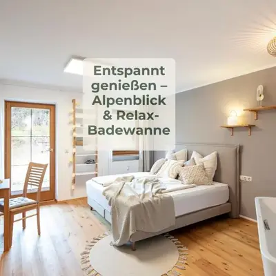 Alpenstudio Sachrang - Terrasse & Bergblick - Ruhe & Natur pur